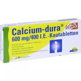 CALCIUM DURA Vit D3 600 mg / 400, cest-à-dire à mâcher des comprimés, 20 pc