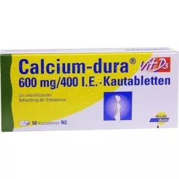 CALCIUM DURA Vit D3 600 mg / 400, cest-à-dire à mâcher des comprimés, 50 pc