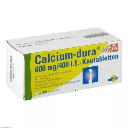 CALCIUM DURA Comprimés à croquer de vitamine D3 600 mg/400 UI, 100 pcs