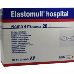 ELASTOMULL Bandage élastique de fixation pour hôpital 6 cm x 4 m blanc, 20 pièces