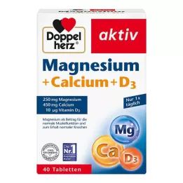 DOPPELHERZ Comprimés de magnésium + calcium + vitamine D3, 40 pièces