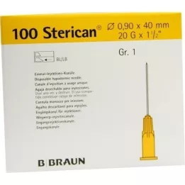 STERICAN Canules Luer-Lok 0,90x40 mm Gr.1 jaune, 100 pc