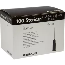 STERICAN Canules Luer-LOK 0,45x25 mm Gr.18 Brown, 100 pc
