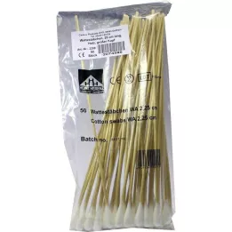 WATTESTÄBCHEN Wood Grande tête 25 cm, 50 pc