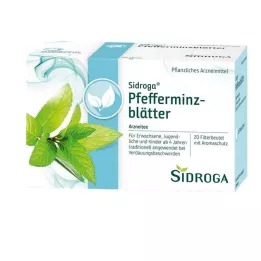 SIDROGA Sachets filtres à thé aux feuilles de menthe poivrée, 20X1,5 g