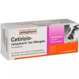 Cétirizin-ratiopharm dans les allergies 10 mg de table de film, 50 pc