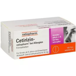 Cétirizin-ratiopharm dans les allergies 10 mg dessinés au film, 100 pc