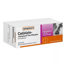 CETIRIZIN-ratiopharm pour les allergies 10 mg comprimés pelliculés, 100 pcs