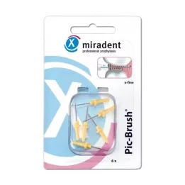 MIRADENT Interd.Pic-Brush brosse de rechange x-fine jaune, 6 pcs