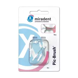 MIRADENT Interd.Pic-Brush brosse de rechange fine blanche, 6 pcs