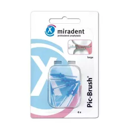 MIRADENT Interd.Pic-Brush brosse de rechange grande bleue, 6 pièces