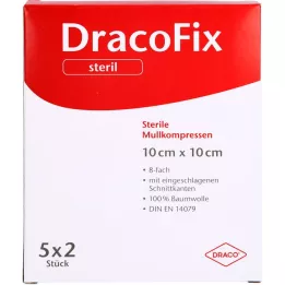 DRACOFIX PEEL Compresse 10x10 cm stérile 8 fois, 5x2 pc