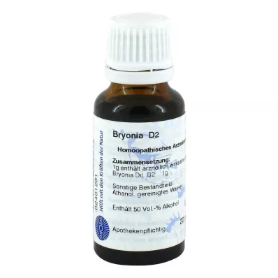 BRYONIA Dilution D2, 20 ml BRYONIA Dilution D2, 20 ml