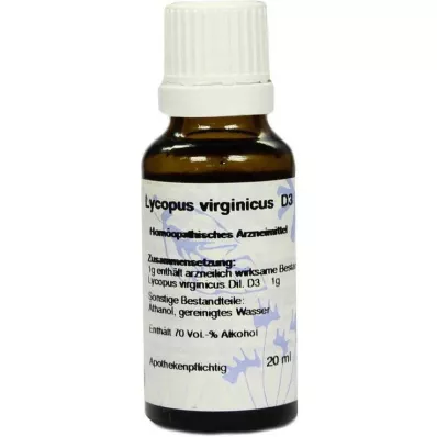 LYCOPUS VIRGINICUS Dilution D3, 20 ml LYCOPUS VIRGINICUS Dilution D3, 20 ml