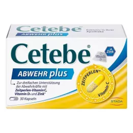 CETEBE ABWEHR plus vitamine C + vitamine D3 + zinc gélules, 30 pcs