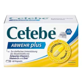 CETEBE ABWEHR plus vitamine C + vitamine D3 + zinc gélules, 60 pcs
