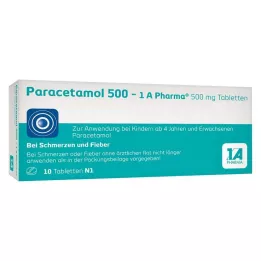 PARACETAMOL Comprimés pharmaceutiques 500-1A, 10 pièces