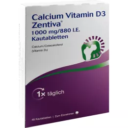 Calcium Vitamine D3 Zentiva 1000 mg / 880 I.E. Comprimés à croquer 48 pc