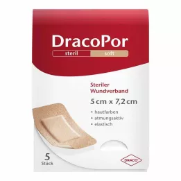 DRACOPOR Pansement stérile couleur chair 5 x 7,2 cm, 5 pièces