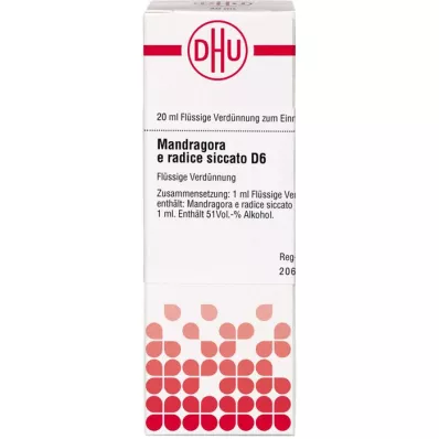MANDRAGORA E. radice siccata D 6 Dilution, 20 ml
