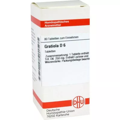 GRATIOLA D 6 comprimés, 80 pcs