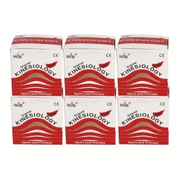 NASARA Kinesiotape 5 cmx5 m rouge, 6 pc