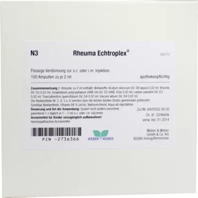 RHEUMA ECHTROPLEX Solution dinjection, 100x2 ml RHEUMA ECHTROPLEX Solution dinjection, 100x2 ml