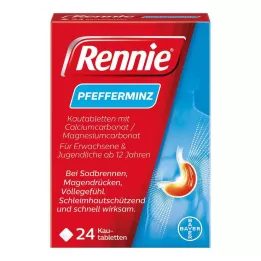 RENNIE Comprimés à croquer, 24 pcs
