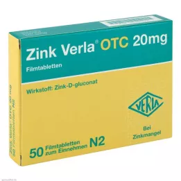 ZINK VERLA OTC Comprimés pelliculés à 20 mg, 50 pièces