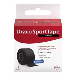 DRACO TAPEVERBAND 3,8 cmx10 m noir, 1 pièce
