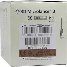 BD MICROLANCE Canule 26 G 3/8 0,45x10 mm, 100 pc
