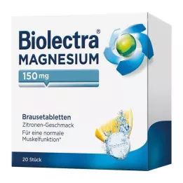 BIOLECTRA Comprimés effervescents au citron et magnésium 150 mg, 20 pcs