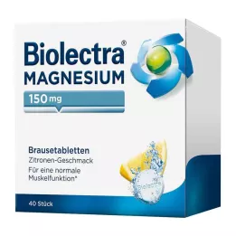 BIOLECTRA Comprimés effervescents au citron et magnésium 150 mg, 40 pcs