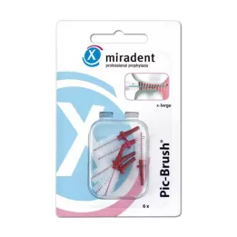 MIRADENT Interd.Pic-Brush brosse de rechange x-large bordeaux, 6 pièces