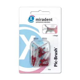 MIRADENT Interd.Pic-Brush brosse de rechange x-large bordeaux, 12 pièces