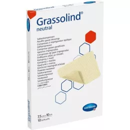 GRASSOLIND Compressions de pommade 7,5x10 cm stériles, 10 pc
