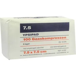 Compresses de gaze Ypsipad 7,5x7,5 cm non stériles 8 fois, 100 pièces