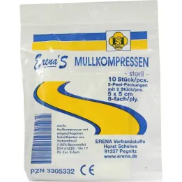 Compresse de gaze stérile Erena 5x5cm, 5x2 pc