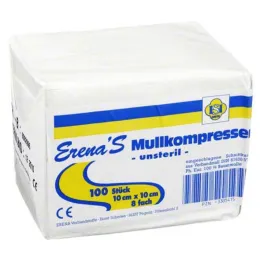 Compresse de gaze non stérile Erena 10x, 100 pièces