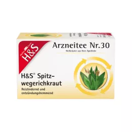 H&amp;S Sachets filtrants pour herbes de plantain lancéolé, 20X1,5 g