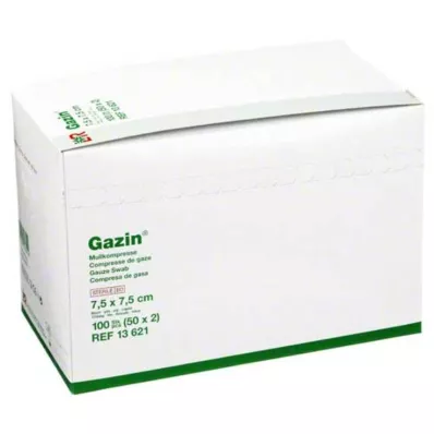 GAZIN Compresse de gaze 7,5 x 7,5 cm stérile 8 plis, 50 x 2 pièces