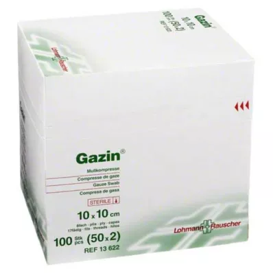 GAZIN Compresse de gaze 10x10 cm stérile 8 plis, 50X2 pcs GAZIN Compresse de gaze 10x10 cm stérile 8 plis, 50X2 pcs