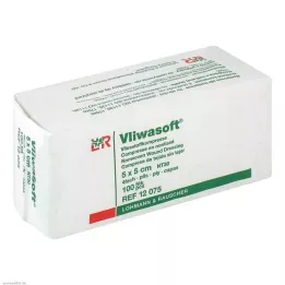 VLIWASOFT Compresses non tissées 5x5 cm non stériles 4l., 100 pcs