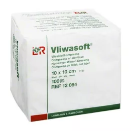 VLIWASOFT Compresses non tissées 10x10 cm non stériles 4l., 100 pcs