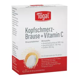 TOGAL Comprimés effervescents contre les maux de tête + Vit.C, 20 pcs