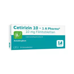CETIRIZIN 10-1A Comprimés pelliculés Pharma, 7 pcs