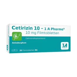 CETIRIZIN Comprimés pelliculés 10-1A Pharma, 20 pièces