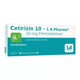 CETIRIZIN Comprimés pelliculés 10-1A Pharma, 50 pcs