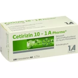 CETIRIZIN 10-1a comprimés en revêtement pharmaceutique, 100 pc