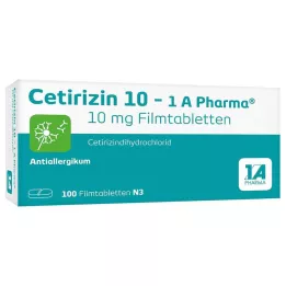CETIRIZIN 10-1A Comprimés pelliculés Pharma, 100 pcs